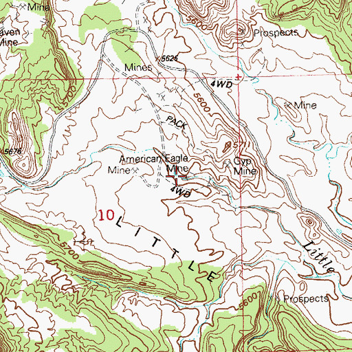 Topographic Map of American Eagle Mine, CO