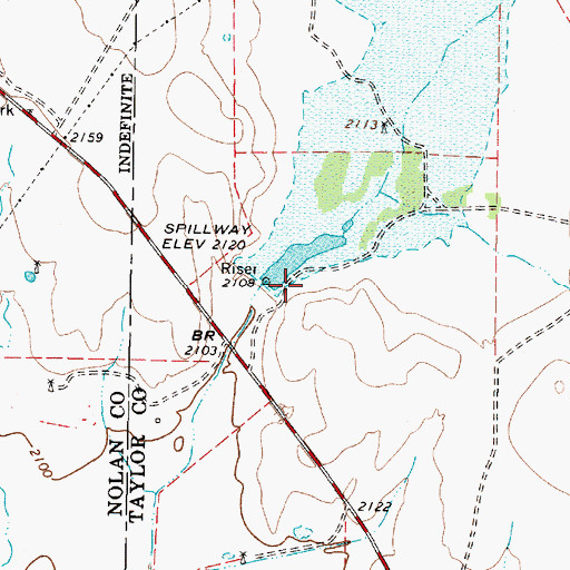 Topographic Map of Soil Conservation Service Site 3 Dam, TX
