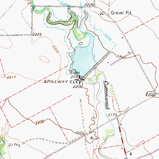 Topographic Map of Soil Conservation Service Site 9 Dam, TX