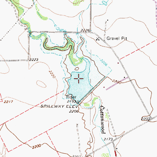 Topographic Map of Soil Conservation Service Site 9 Reservoir, TX