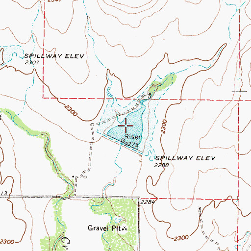 Topographic Map of Soil Conservation Service Site 8 Reservoir, TX
