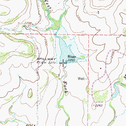 Topographic Map of Soil Conservation Service Site 10 Dam, TX