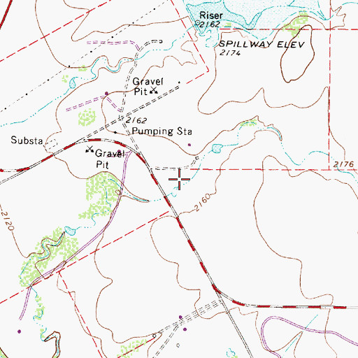 Topographic Map of Soil Conservation Service Site 15 Reservoir, TX