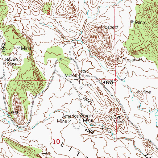 Topographic Map of Cabin Spring, CO