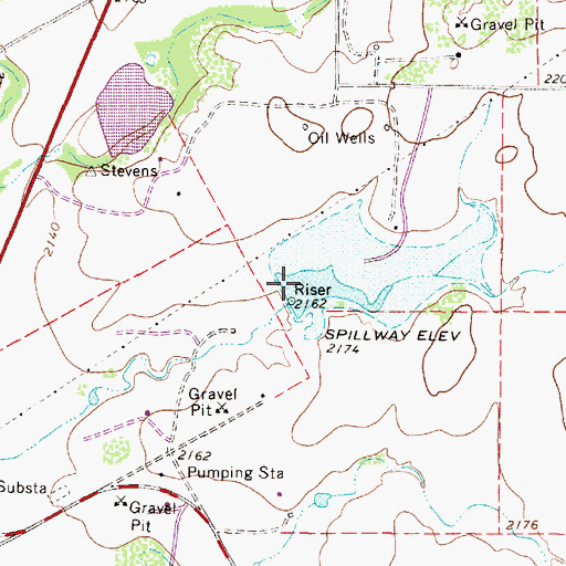Topographic Map of Soil Conservation Service Site 14 Dam, TX