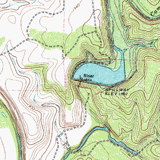 Topographic Map of Soil Conservation Service Site 12a Dam, TX