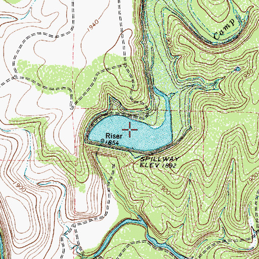 Topographic Map of Soil Conservation Service Site 12a Reservoir, TX