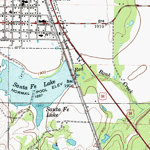Topographic Map of Lake Lawn Dam, TX