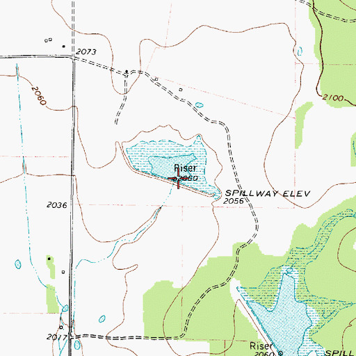Topographic Map of Soil Conservation Service Site 17 Dam, TX