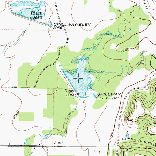 Topographic Map of Soil Conservation Service Site 16 Reservoir, TX
