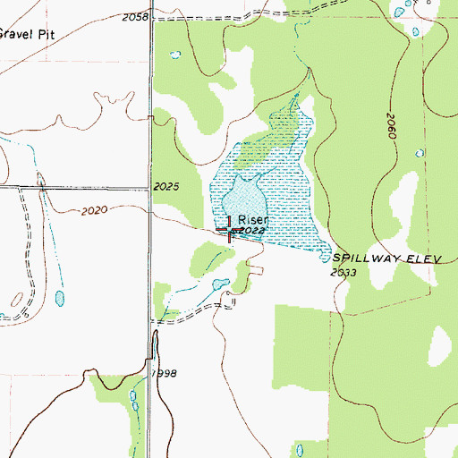Topographic Map of Soil Conservation Service Site 15 Dam, TX