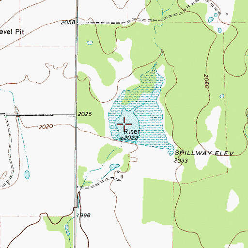 Topographic Map of Soil Conservation Service Site 15 Reservoir, TX