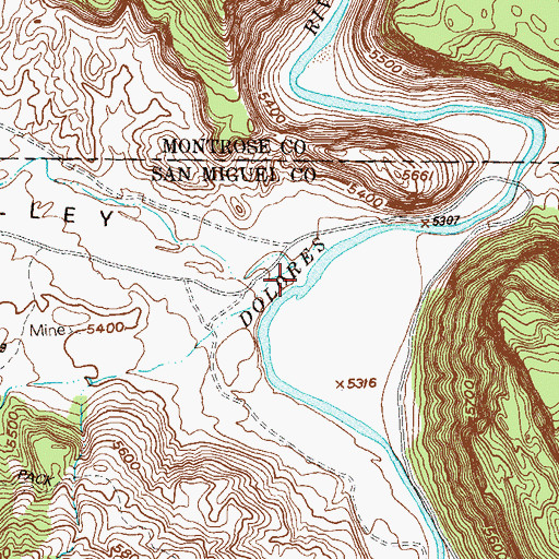Topographic Map of Little Gypsum Valley, CO