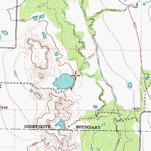 Topographic Map of Downing Dam, TX
