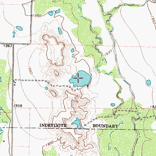 Topographic Map of Downing Lake, TX