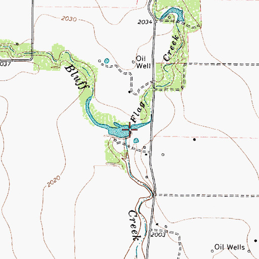 Topographic Map of Bluff Creek Dam, TX