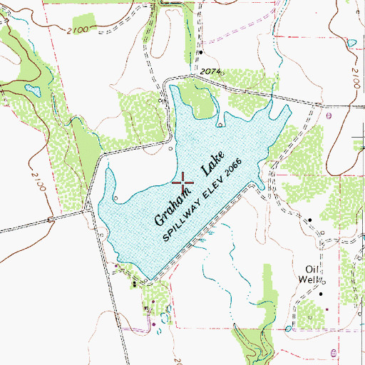 Topographic Map of Graham Lake, TX