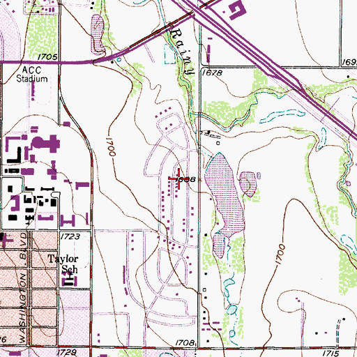 Topographic Map of Woodrow Griffith Lake Dam, TX