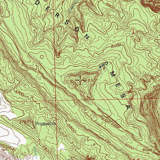 Topographic Map of Anderson Mesa, CO