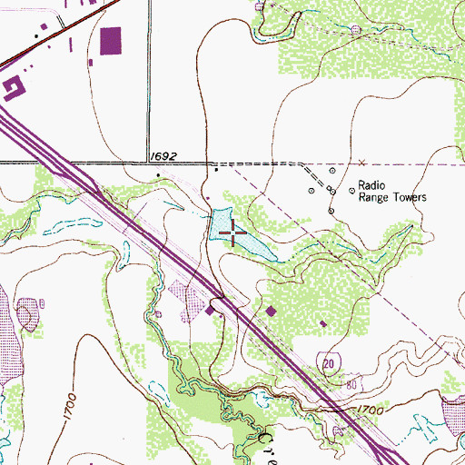 Topographic Map of J C Griffith Lake, TX