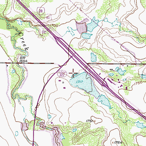 Topographic Map of R J Griffith Dam, TX