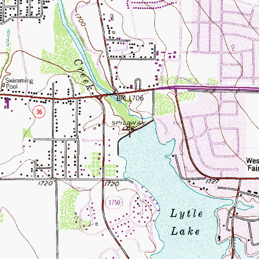 Topographic Map of Lytle Lake Dam, TX