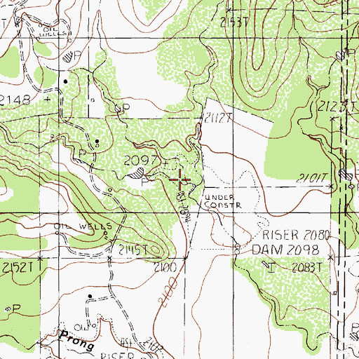 Topographic Map of Soil Conservation Service Site 5 Reservoir, TX