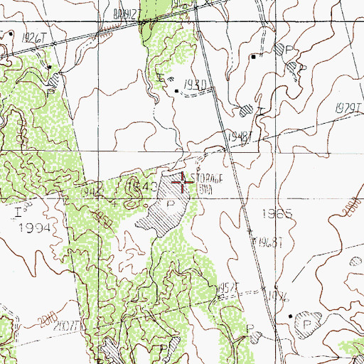 Topographic Map of Hugh Lilly Lake Dam, TX
