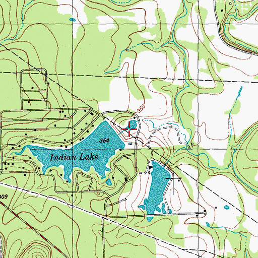 Topographic Map of Indian Lake Dam, TX