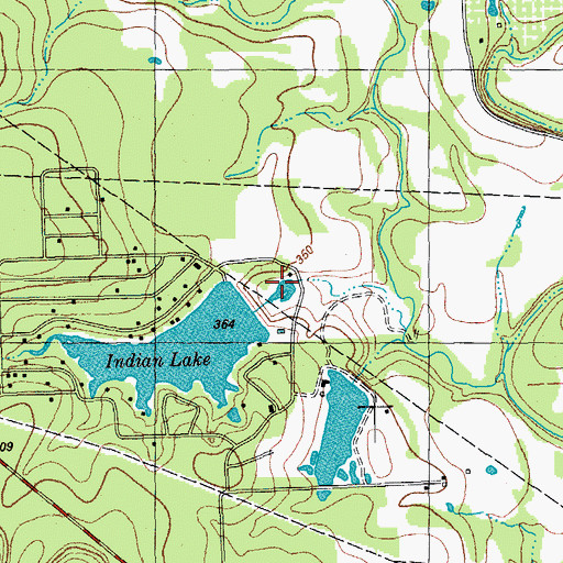 Topographic Map of Indian Lake, TX