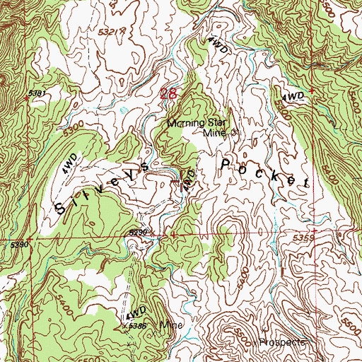 Topographic Map of Silveys Pocket, CO