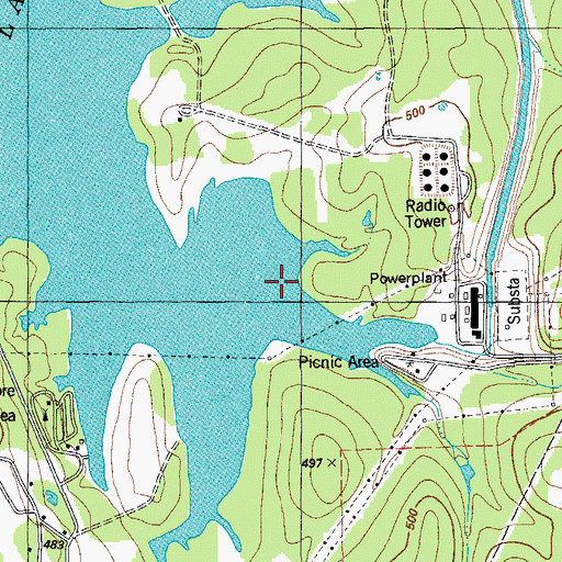 Topographic Map of Lake Bastrop, TX