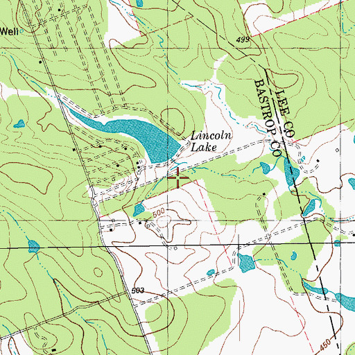 Topographic Map of Lincoln Dam, TX