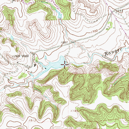 Topographic Map of 711 Ranch Lake Dam, TX