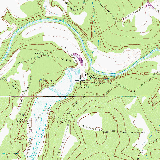 Topographic Map of KWW Ranch Lake Number 1 Dam, TX