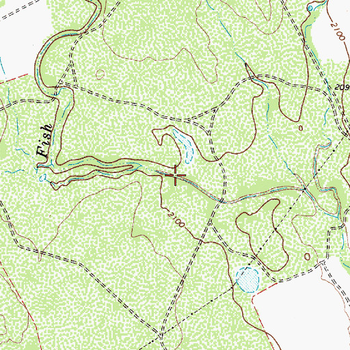Topographic Map of Soil Conservation Service Site 1 Reservoir, TX