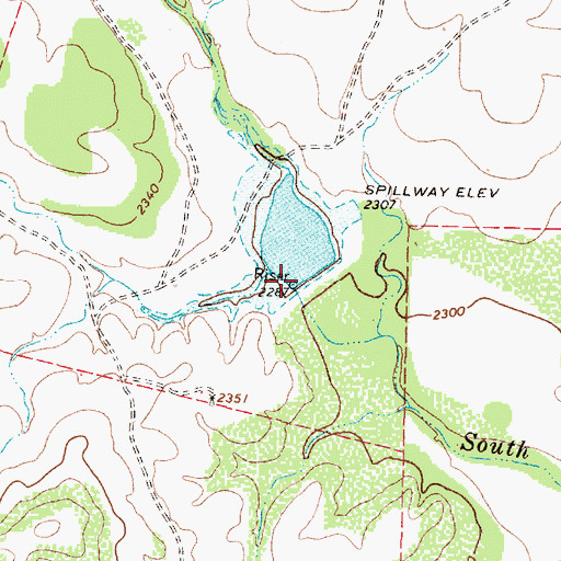 Topographic Map of Soil Conservation Service Site 4a Dam, TX