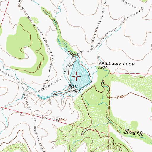 Topographic Map of Soil Conservation Service Site 4a Reservoir, TX