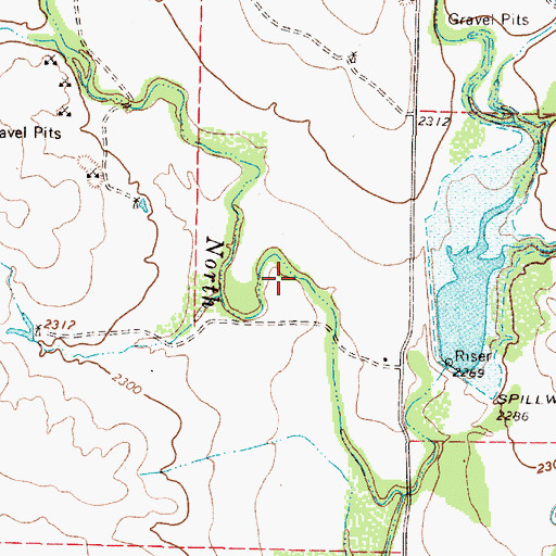 Topographic Map of Soil Conservation Service Site 5 Reservoir, TX