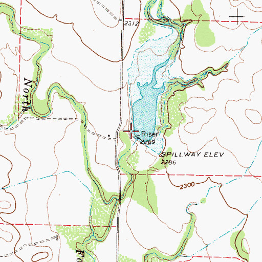 Topographic Map of Soil Conservation Service Site 6 Dam, TX
