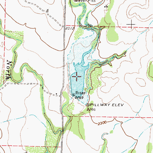 Topographic Map of Soil Conservation Service Site 6 Reservoir, TX