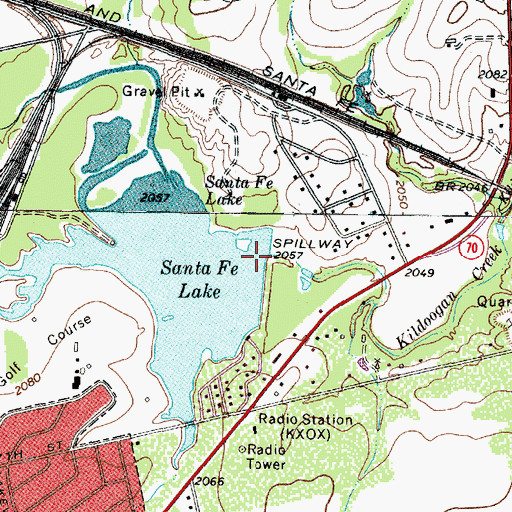 Topographic Map of Sweetwater Country Club Lake Dam, TX
