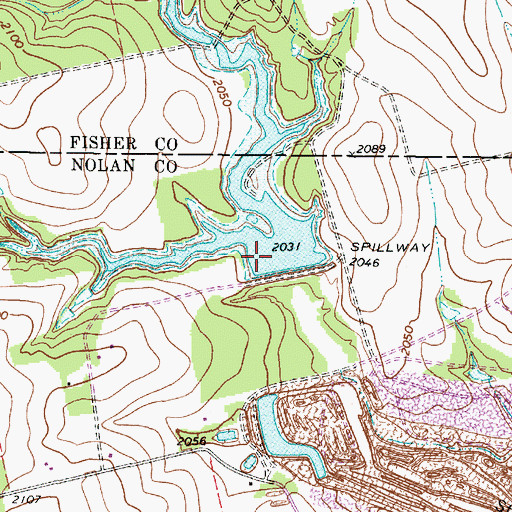 Topographic Map of Headrick Lake Dam, TX