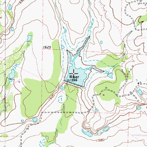 Topographic Map of Soil Conservation Service Site 34 Reservoir, TX