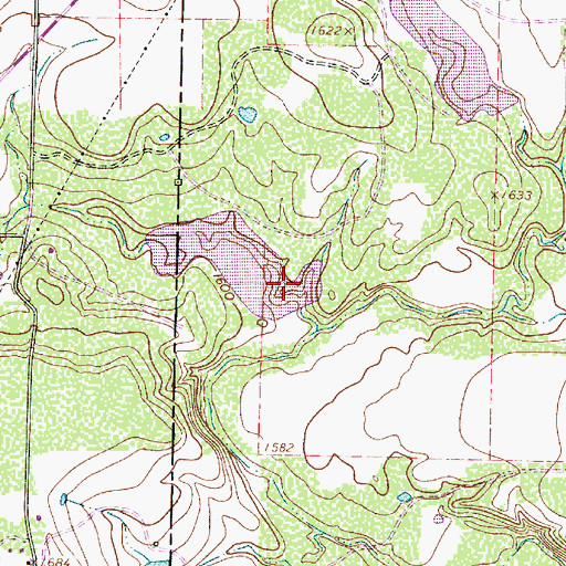 Topographic Map of Soil Conservation Service Site 12 Dam, TX