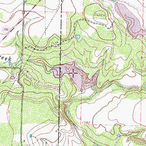 Topographic Map of Soil Conservation Service Site 12 Reservoir, TX