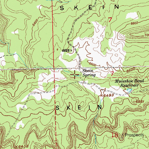 Topographic Map of Skein Spring, CO