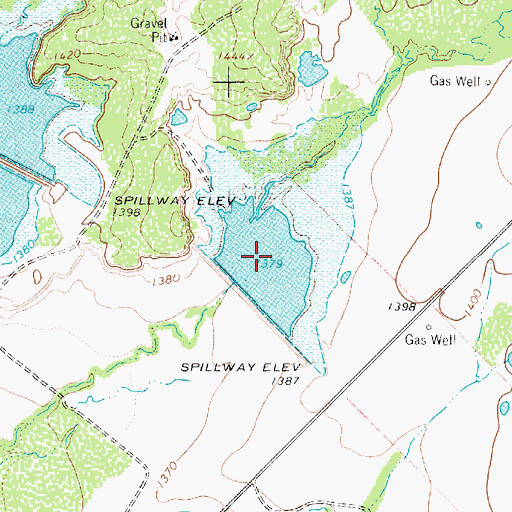 Topographic Map of Soil Conservation Service Site 8 Reservoir, TX