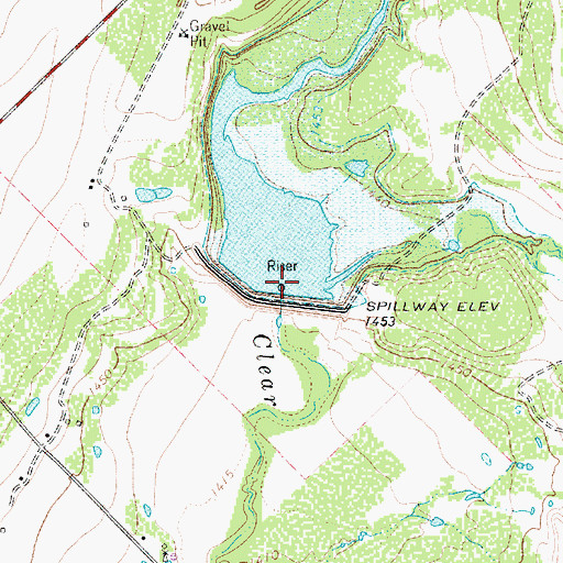 Topographic Map of Soil Conservation Service Site 6 Dam, TX