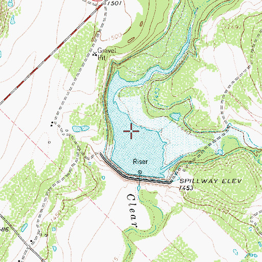Topographic Map of Soil Conservation Service Site 6 Reservoir, TX